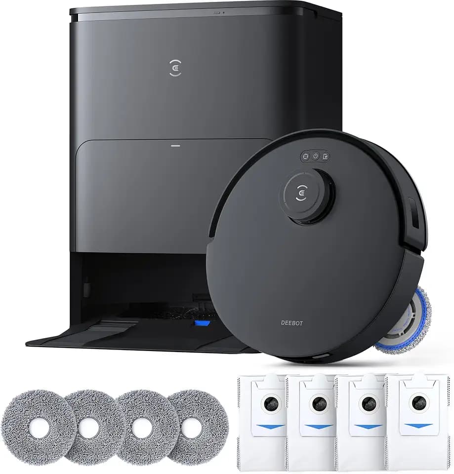 ECOVACS DEEBOT T30S Care Robot Vacuum and Mop, 11000Pa, ZeroTangle Technology, TruEdge Adaptive Edge Mopping, Hot Water Mop Washing, Self-Emptying, Self Refilling, Auto-Mop Lifting, Obstacle Avoidance
