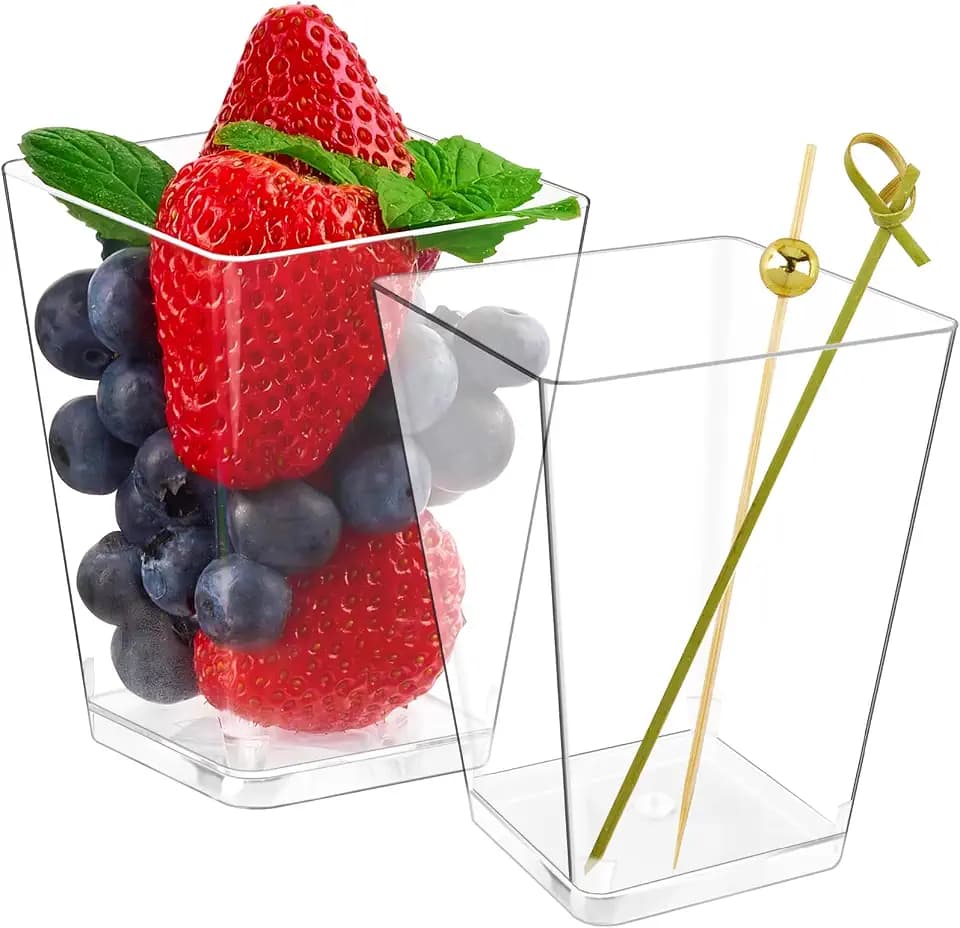 Kucoele 50 Sets 5oz Plastic Charcuterie Cups with Sticks