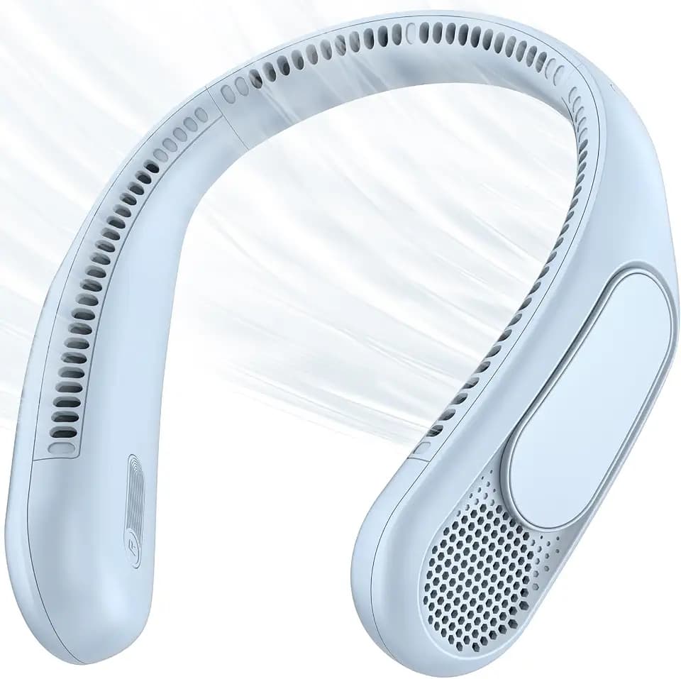 anysun Nackenventilator, USB Ventilator mit 66 Luftauslässe, 360° Luftstrom