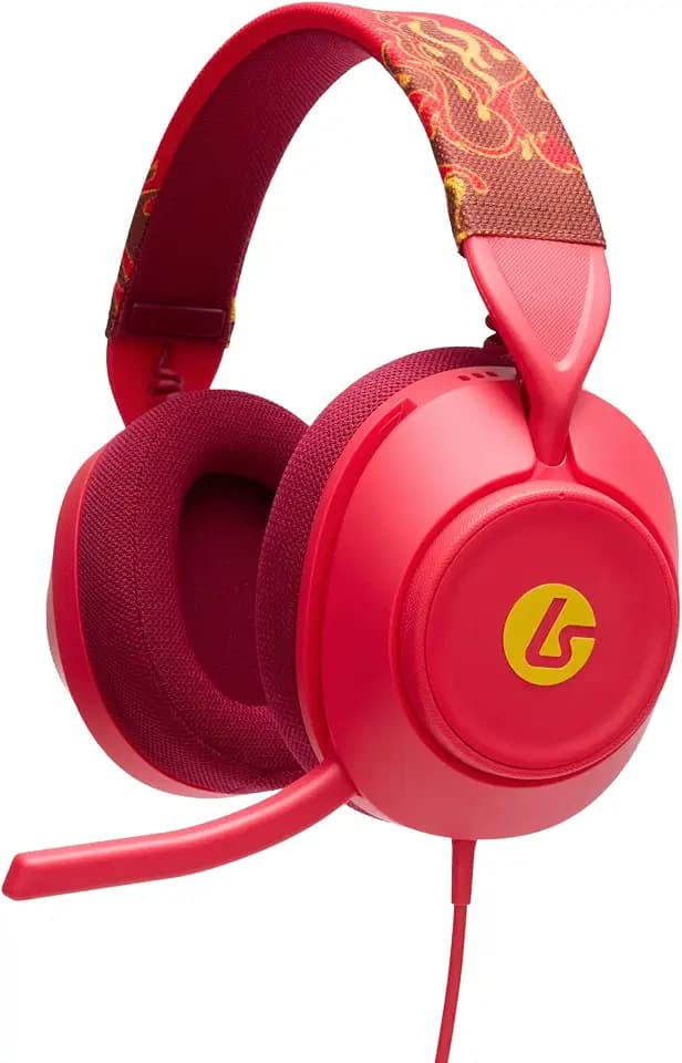 Kabelgebundenes Gaming-Headset PowerA LucidSound LS10X Gen 2 für Xbox Series X|S - Rote Glut, offiziell lizenziert, bequemes Design, schnelle Audio-Steuerung, klappbares Stummschaltmikrofon
