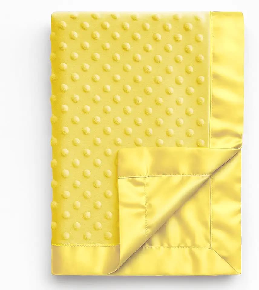 Pro Goleem Baby Soft Minky Polyester Blanket with Satin Backing Baby Gifts for Boys and Girls Pet Blanket for Dogs/Cats/Puppies (Yellow, 30’’ x 40’’)