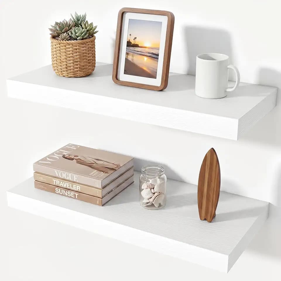 Heimlove Floating Shelves 23.6" W x 10.3" D White Set of 2