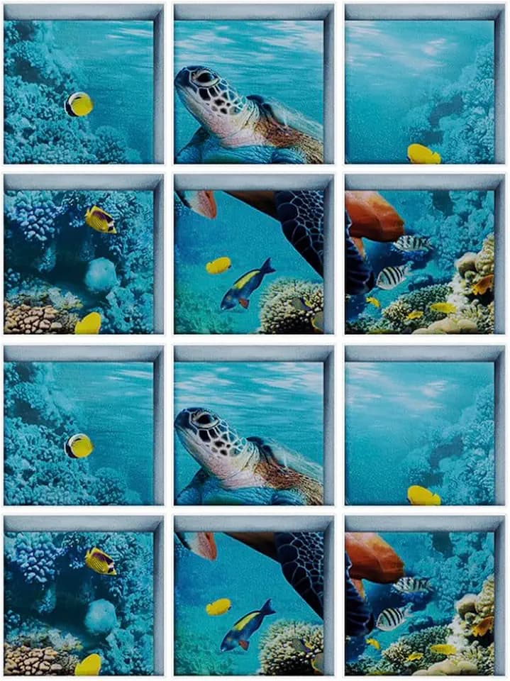 12 Pcs Bathtub Non-Slip Stickers Stereoscopic Anti-Slip Shower Bath Tub Decals Self Adhesive Sea Themed Bathtub Appliques Shower Floor Mat Sticker Bathroom Decor(Sea Turtle)