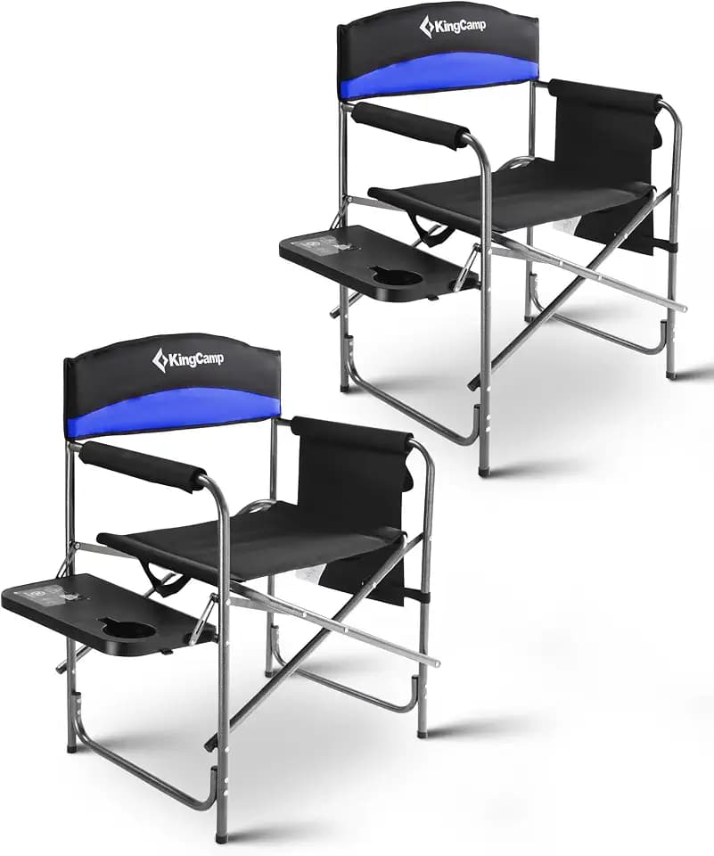 KingCamp 2-Pack Directors Chair, Heavy Duty 400lbs Camping Chair, Blue