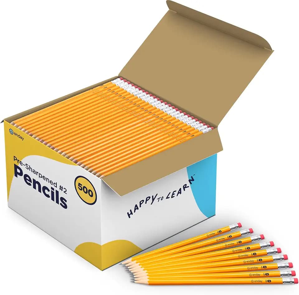 Enday #2 Pencils Bulk - 500 Pack - Pre-sharpened pencils
