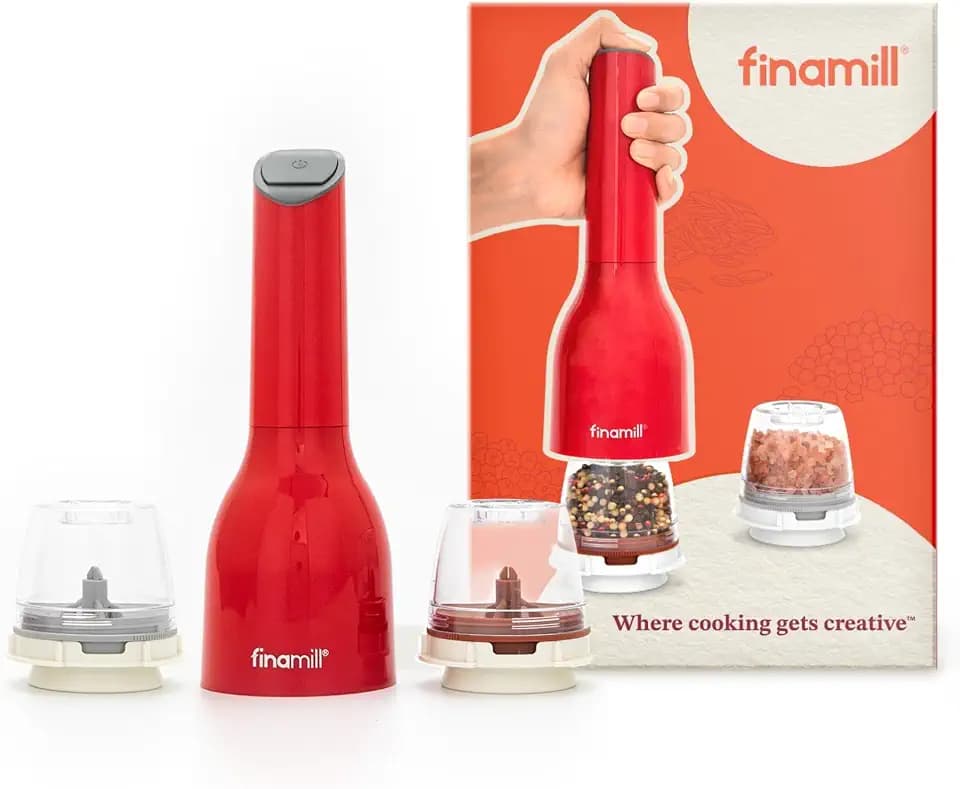 FinaMill Classic Battery Spice Mill, Salt & Pepper Grinder Kitchen Gift Set