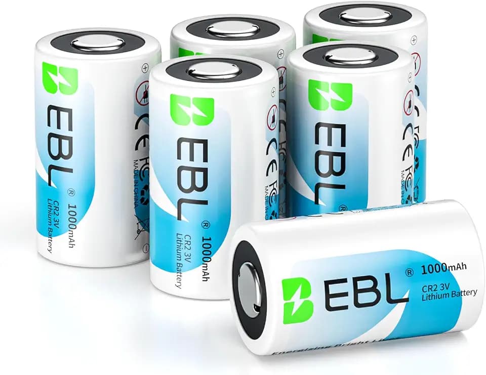 EBL CR2 Lithium Batterie 1000mAh 6 Stück, Auslaufsicher & Langlebig