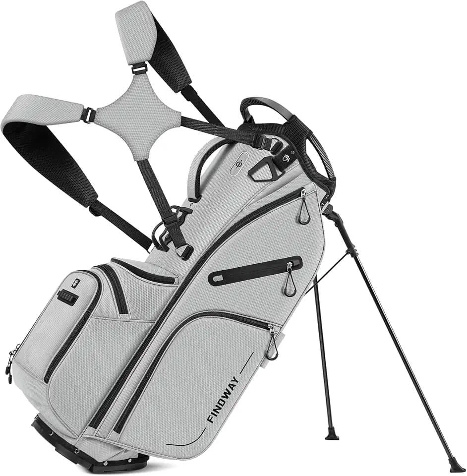Findway 14 Way Golf Stand Bag, Lightweight Golf Bag with Stand for Men Women, Golf Club Carry Bag with Dual Strap, Rain Cover, Multiple Pockets, Golf Ball Holder
