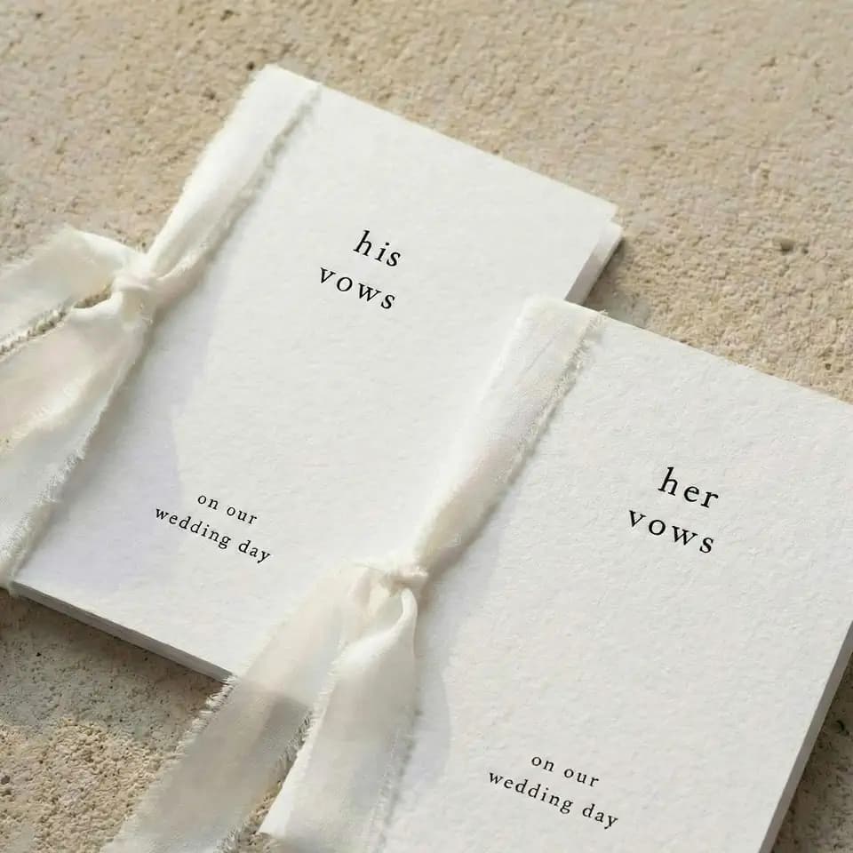 Engrowtic 2 Set Wedding Vow Books His Her A6 Pocket Size,White