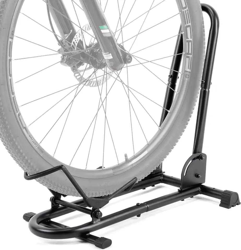 Indoor Bike Floor Stand -Foldable Bike Stand Rack for Garage/Home - Bike Storage Bicycle Parking Rack Fit 26’’-29’’ Mountain Road Bikes E-Bike