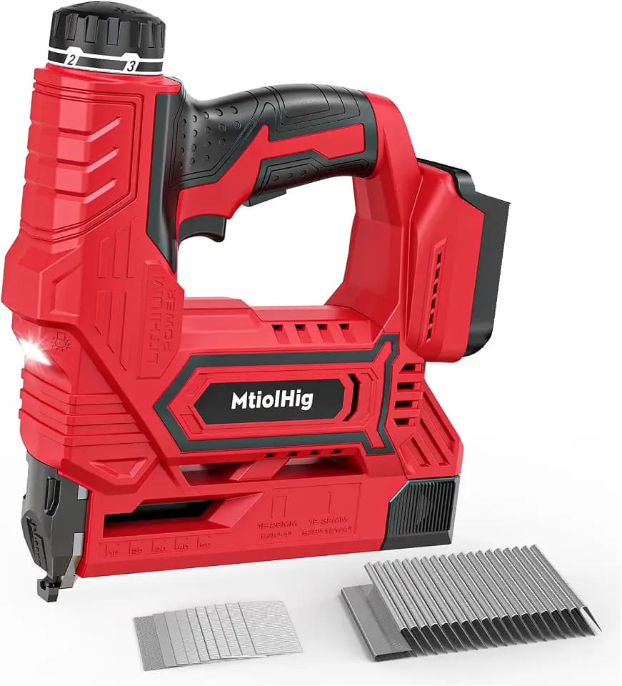 Cordless Brad Nailer Compatible with Milwaukee 18V Battery - 2 in 1 18 Gauge Lightweight Nail Gun Staple Gun with 2000pcs Nails for Wood Carpentry Home DIY - Tool Only - Brushless 5.9LB