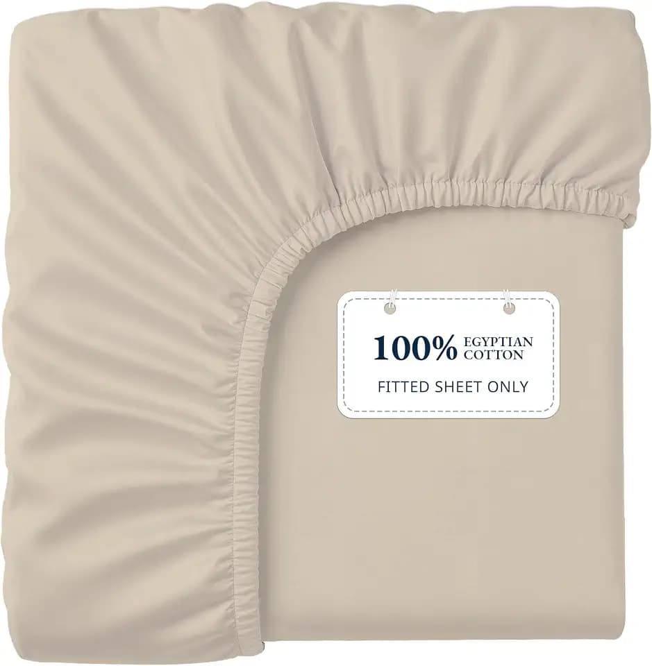 Lane Linen 1000TC 100% Egyptian Cotton Queen Bed Fitted Sheet, Cool & Crisp