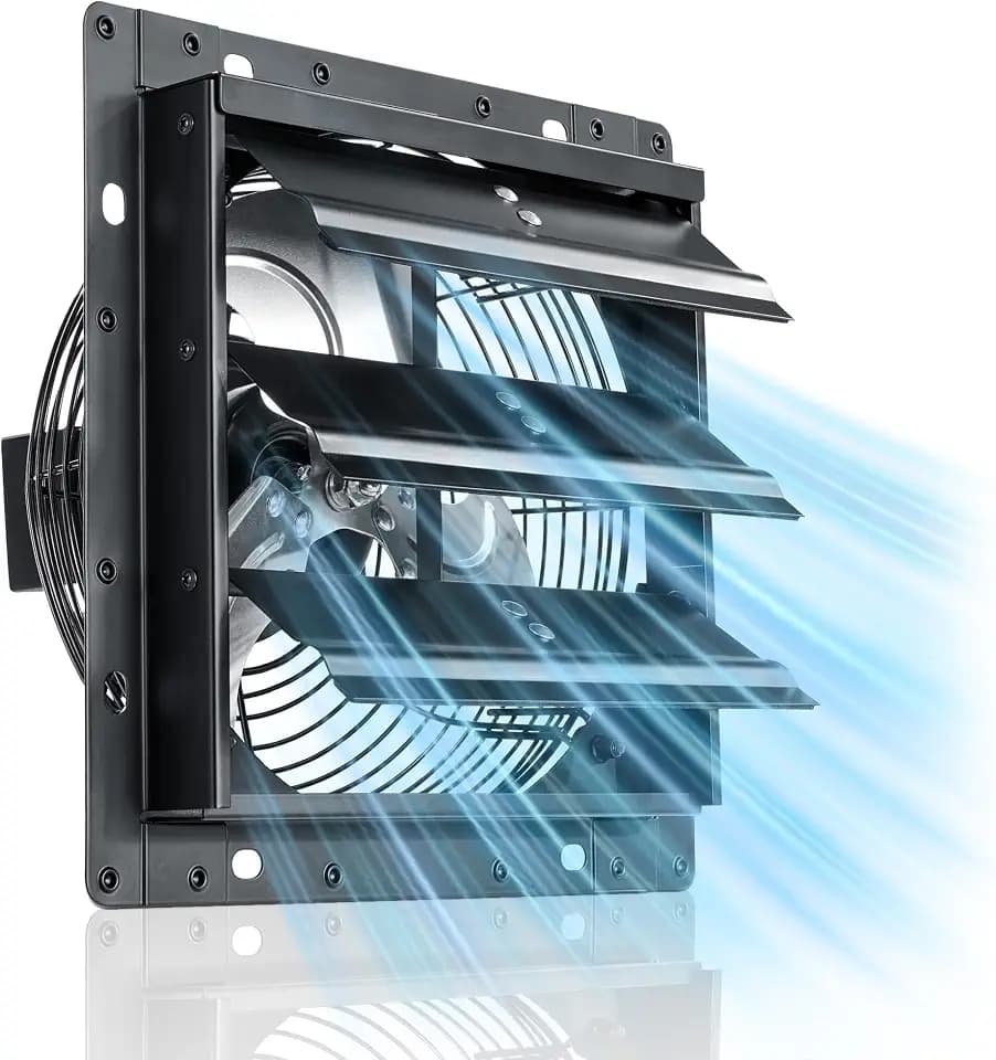 8 Inch Shutter Exhaust Fan for Chicken Coop 760 CFM, Plug & Play