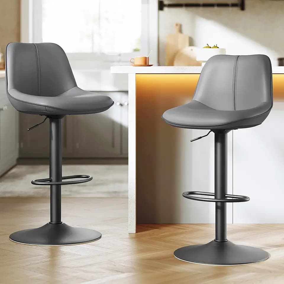 VASAGLE Bar Stools Set of 2, Swivel, Adjustable Height, Spliced Design