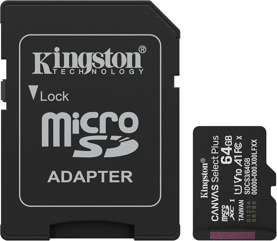 Kingston Canvas Select Plus microSD Speicherkarte 64GB microSDXC Gen3 100MB/s A1 Einschließlich SD Adapter - SDCS3/64GB