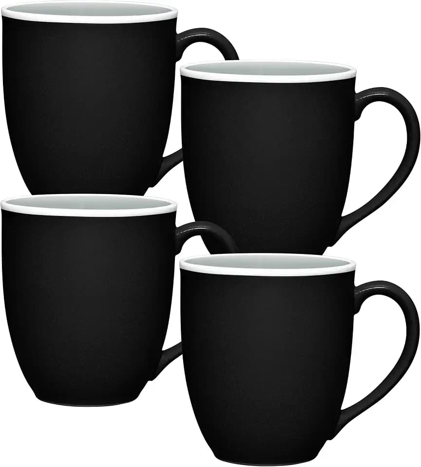 Noritake ColorTrio Graphite Set of 4 Coupe Mugs, 12 oz.