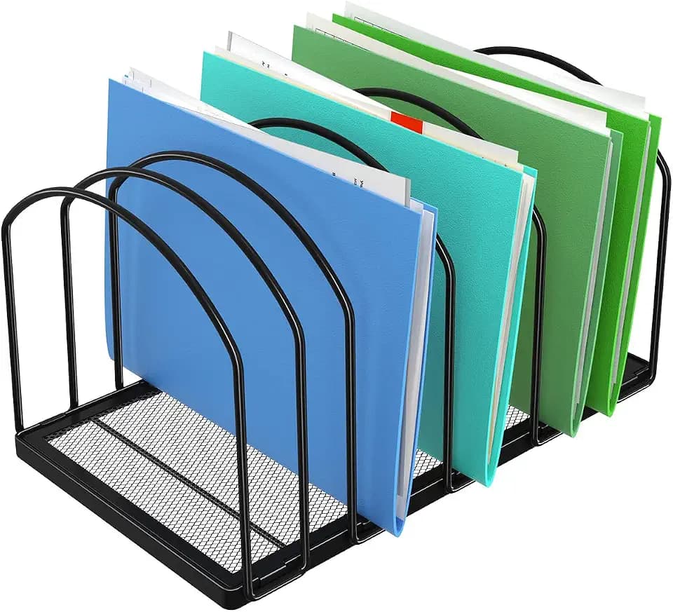 Simple Trending Desk File Sorter Organizer, 9 Section File Rack, Black