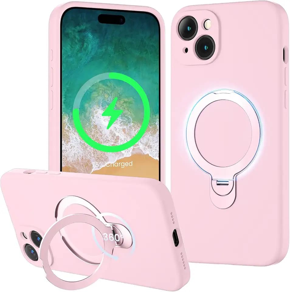 Designed for iPhone 15 Case with 360° Rotating Magnetic Stand