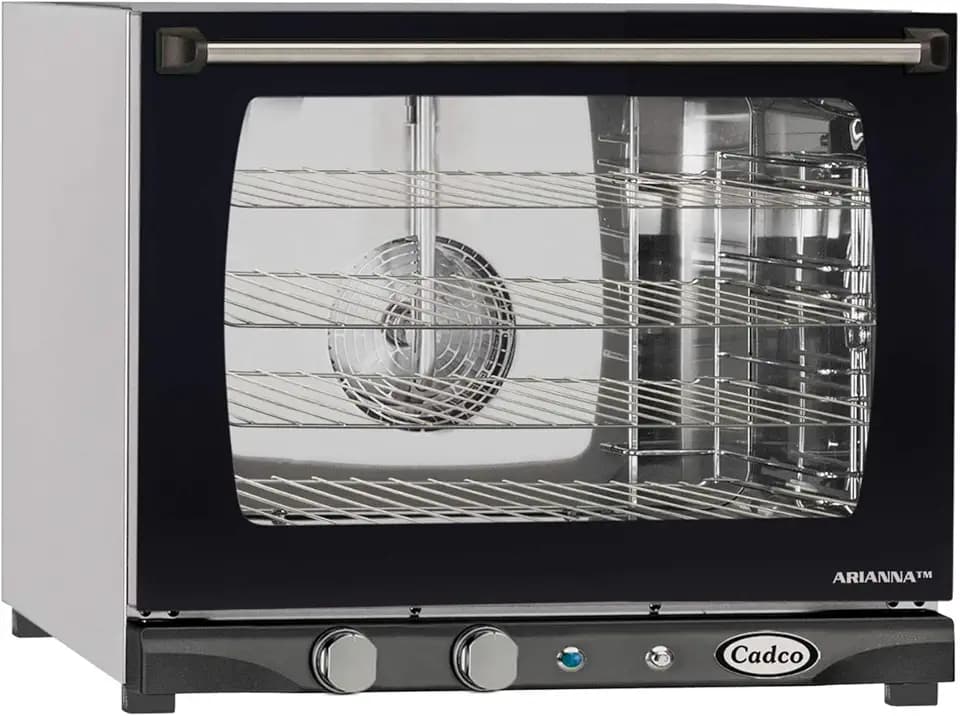 Cadco XAF-133 Heavy-Duty Countertop Convection Oven with Manual Controls & Humidity, Stainless Steel, NSF, 208-240v, For Commercial Use, 125 lbs.