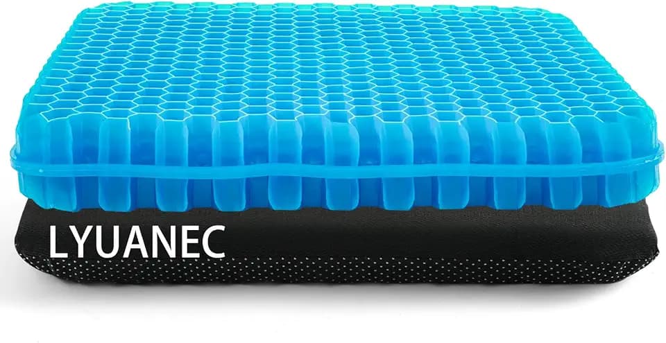 Gel Seat Cushion for Long Sitting - 16.5" x 14.5" x 2.4" (Extra Thick&Soft)