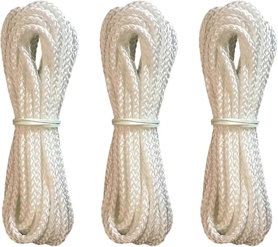 3-Pack Continuous Cord Loop 3.5mm Suitable for All Major Brands, Suitable for Cord Loops on Honeycomb, Cellular Shades, Roman, Pleated, Roller Shades White (4 FT)