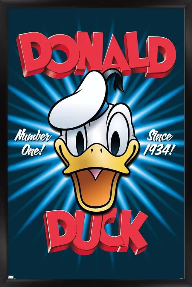 Trends International Disney Donald Duck - Number One Wall Poster, 34L x 22.4W, Black Framed Version