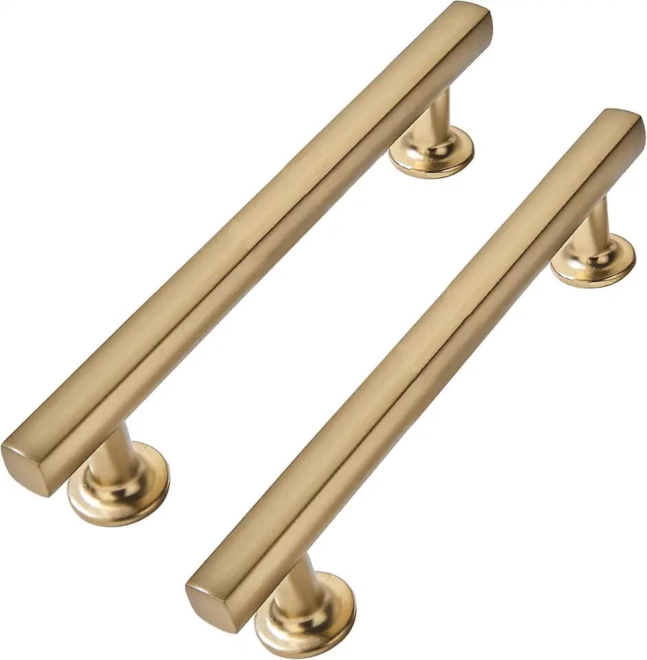 4 inch (102mm) 10 Pack Champagne Brozne Cabinet pulls Solid Heavy-Duty Handles Hardware for Kitchen Badroom Drawer Square Pulls Cupboard Cabinets