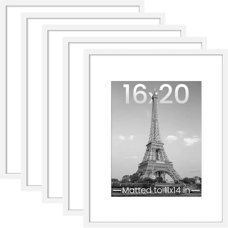 upsimples 16x20 Picture Frame, Gallery Wall Frames Set of 5, White