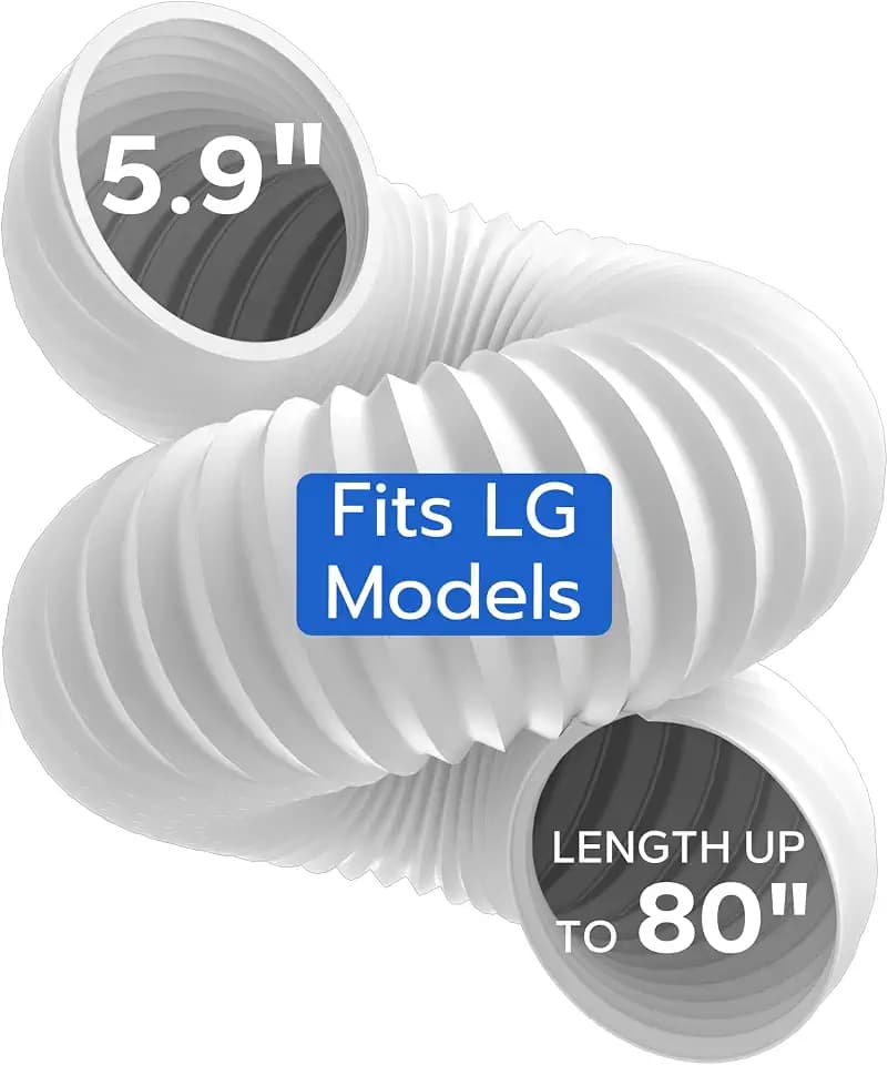 80" Flexible AC Exhaust Hose 5.9" Diameter Hose Counterclockwise