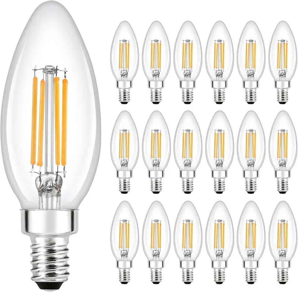 Sylvania ECO B10 E12 LED Bulb, 60W Equivalent Chandelier Light Bulbs, 3.5W B11 Candelabra Light Bulbs, 7 Year, 450 Lumens, 5000K, Daylight, Clear, Non-Dimmable - 18 Pack (41266)