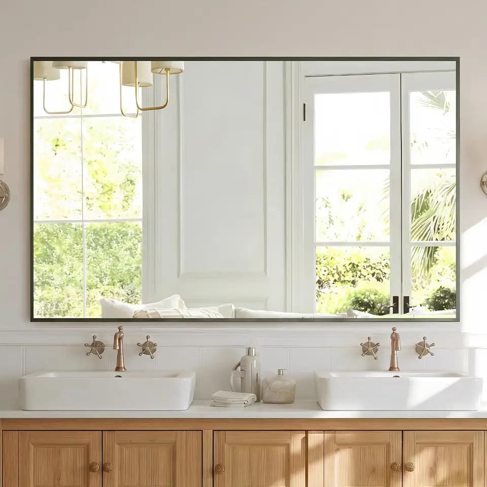 NEWBULIG 30" x 48" Black Rectangle Bathroom Mirrors for Wall,Vanity Mirror