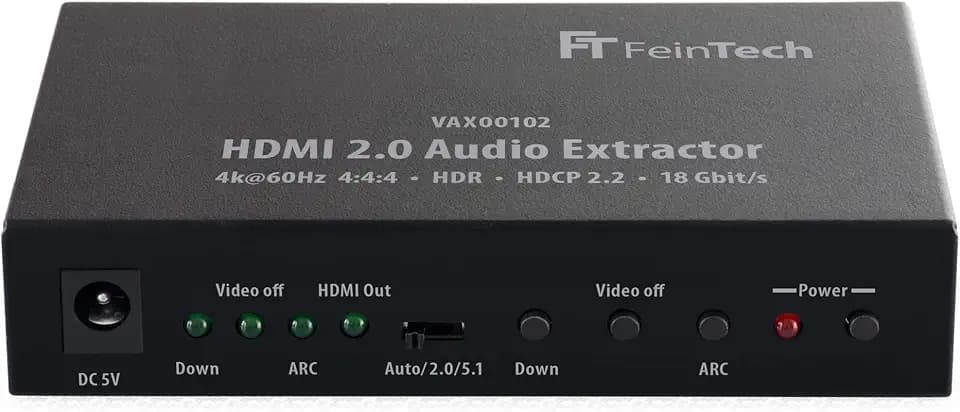 FeinTech VAX00102 HDMI 2.0 Audio Extractor, ARC 4K HDR Schwarz