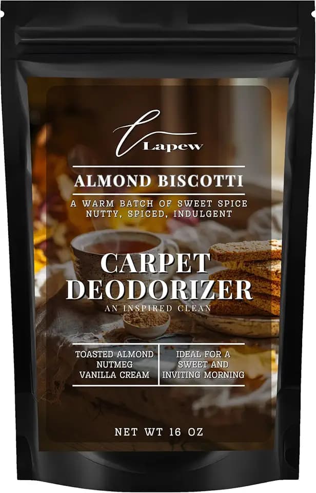 Lapew Almond Biscotti Carpet Deodorizer Powder - Pet Safe Freshener for Vacuuming | Scented Odor Eliminator for Home | 16 oz
