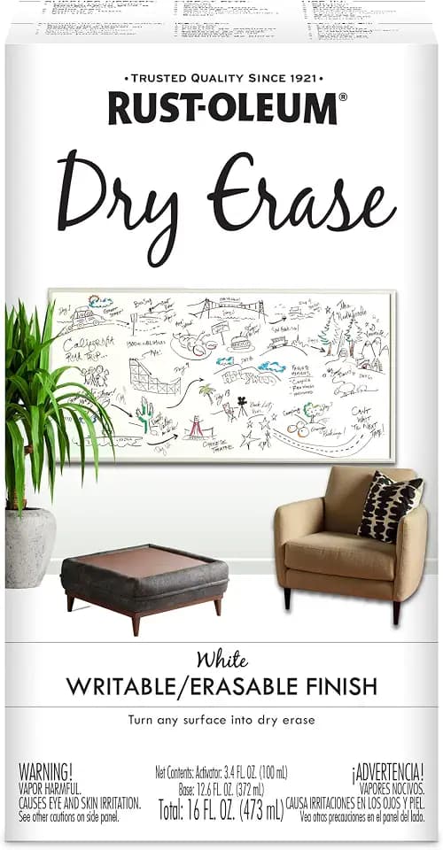 Rust-Oleum Dry Erase White Brush-On Paint Kit
