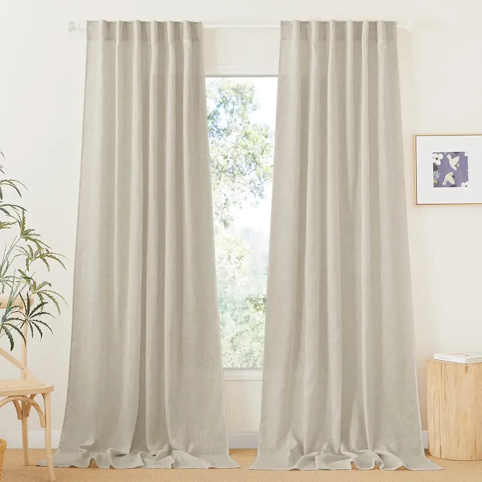 RYB HOME Sheer Curtains 108 inches, Extra Long Floor to Ceiling Curtains