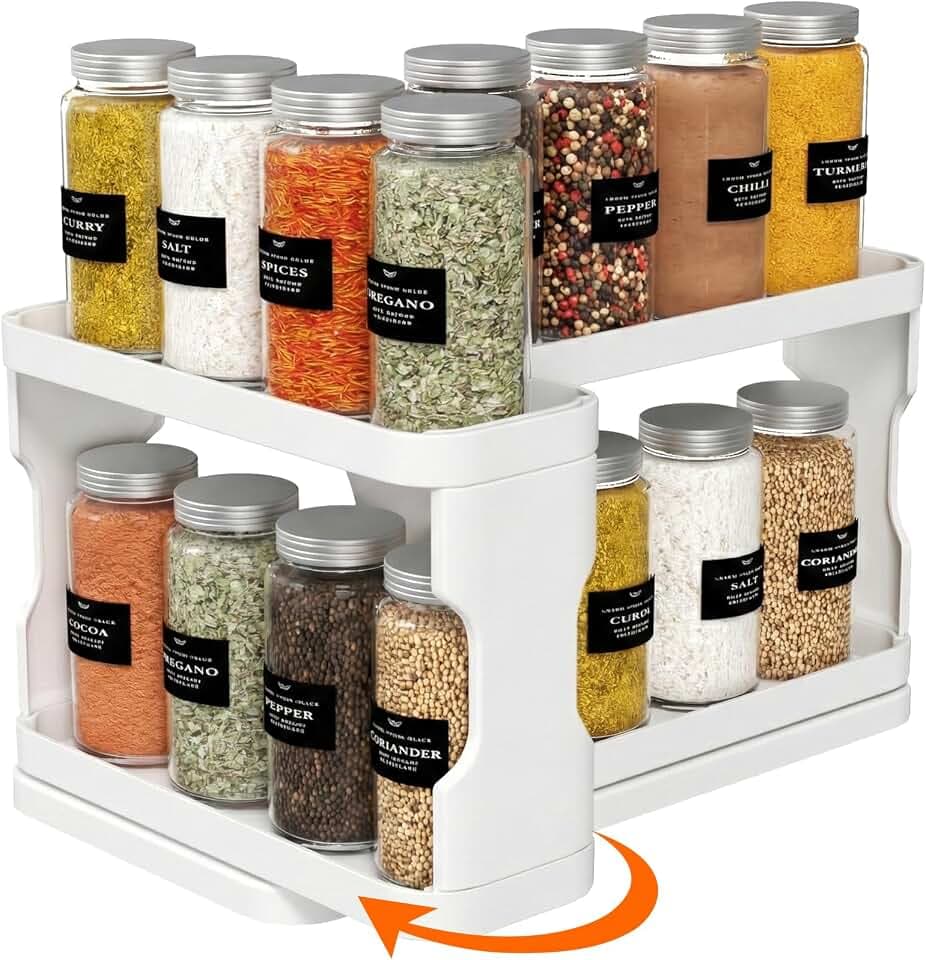 Lifewit Sliding Spice Rack for Cabinets, Pull Out Cupboard Spice Organizer