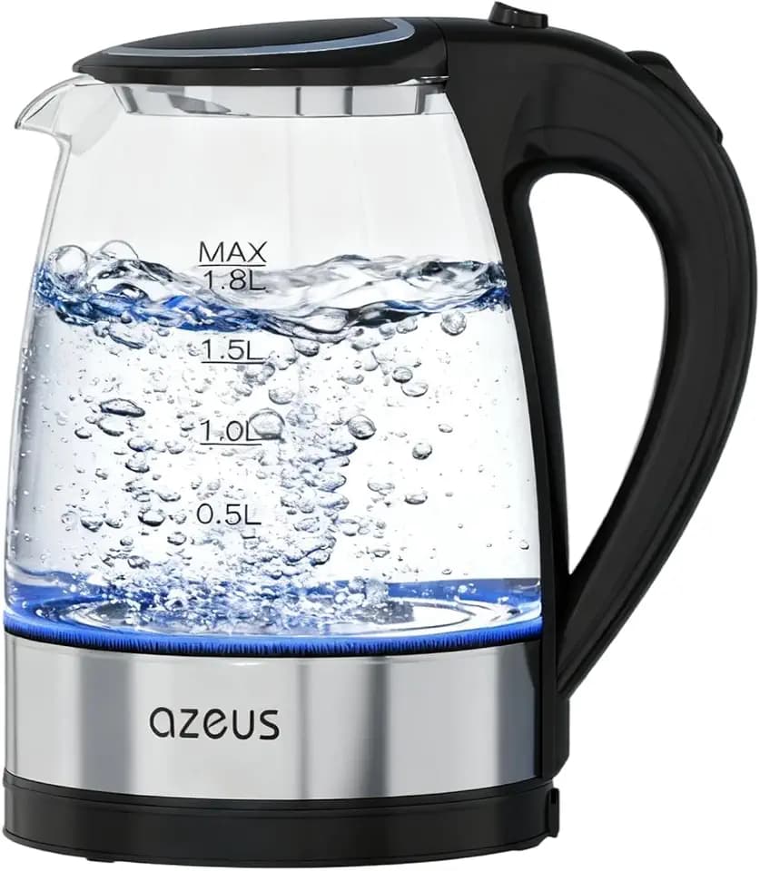 AZEUS Electric Kettle 1500W Tea Kettle, 1.8L Large Capacity with Auto Shut-Off and Boil-Dry Protection, BPA-Free
