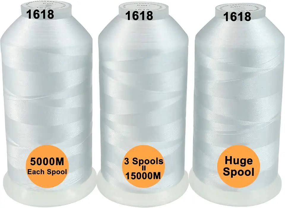 New brothread Huge Spools Embroidery Machine Thread -3xWhite