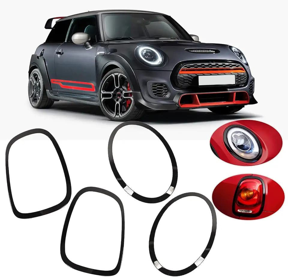 Glossy Black Scheinwerfer & Rücklicht-Surround-Cover für F55, F56, One, S und JCW ab Modelljahr 2014 Automotive Außenzubehör