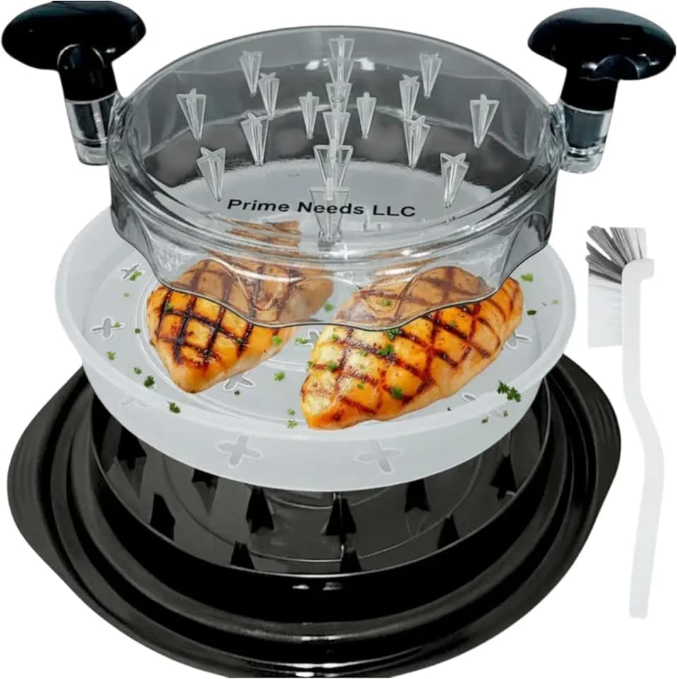 Chicken Shredder, Chicken Shredder Tool Twist, Meat Shredder, Large Chicken Breast Shredder, Heavy Duty BPA-Free Meat Shredder Tool with Removable Tray, Brush, Strong Non-Slip Base, Dishwasher Safe,