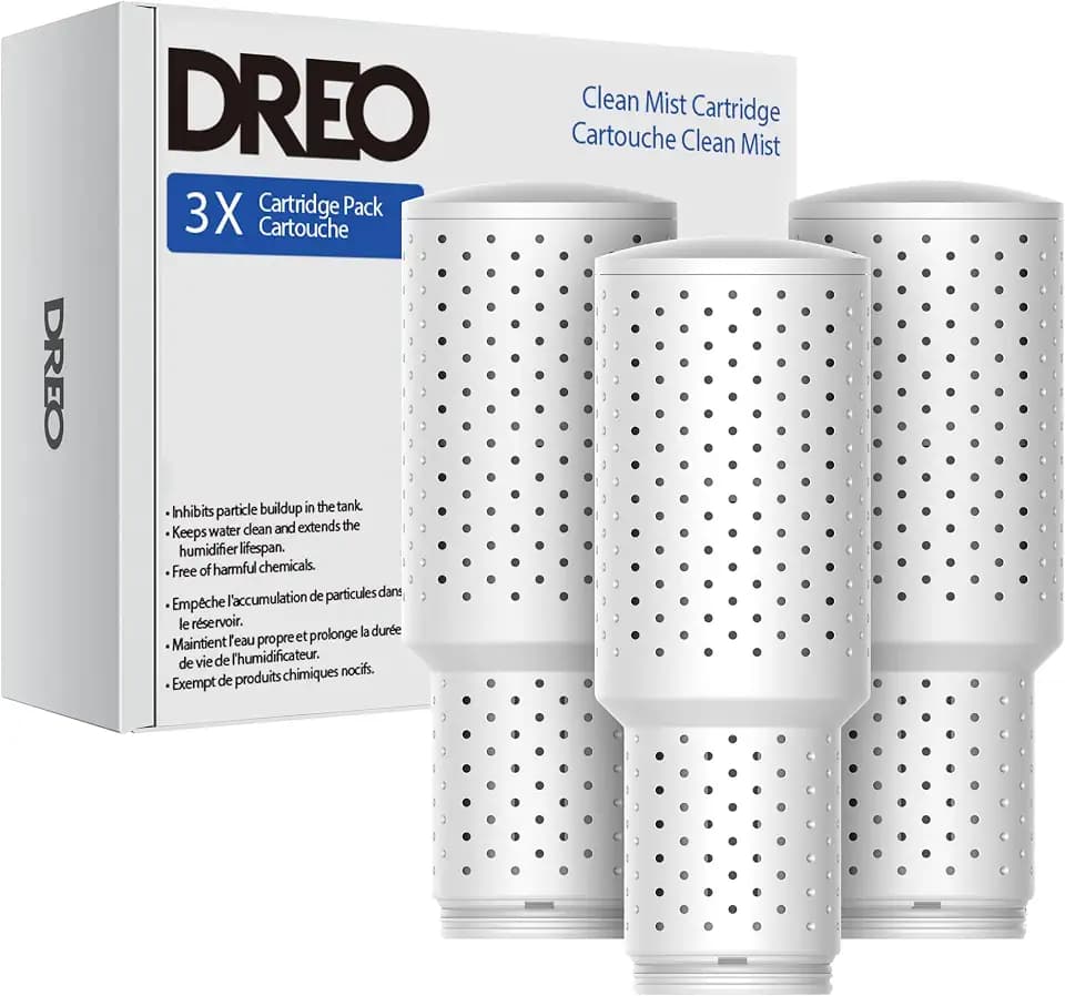DREO Demineralization Cartridge 3-Pack for Humidifiers, Compatible with Dreo Humidifiers HM311/311S/524/524S, Prevent Mineral Build-up, Filter Hard Water, Eliminate White Dust