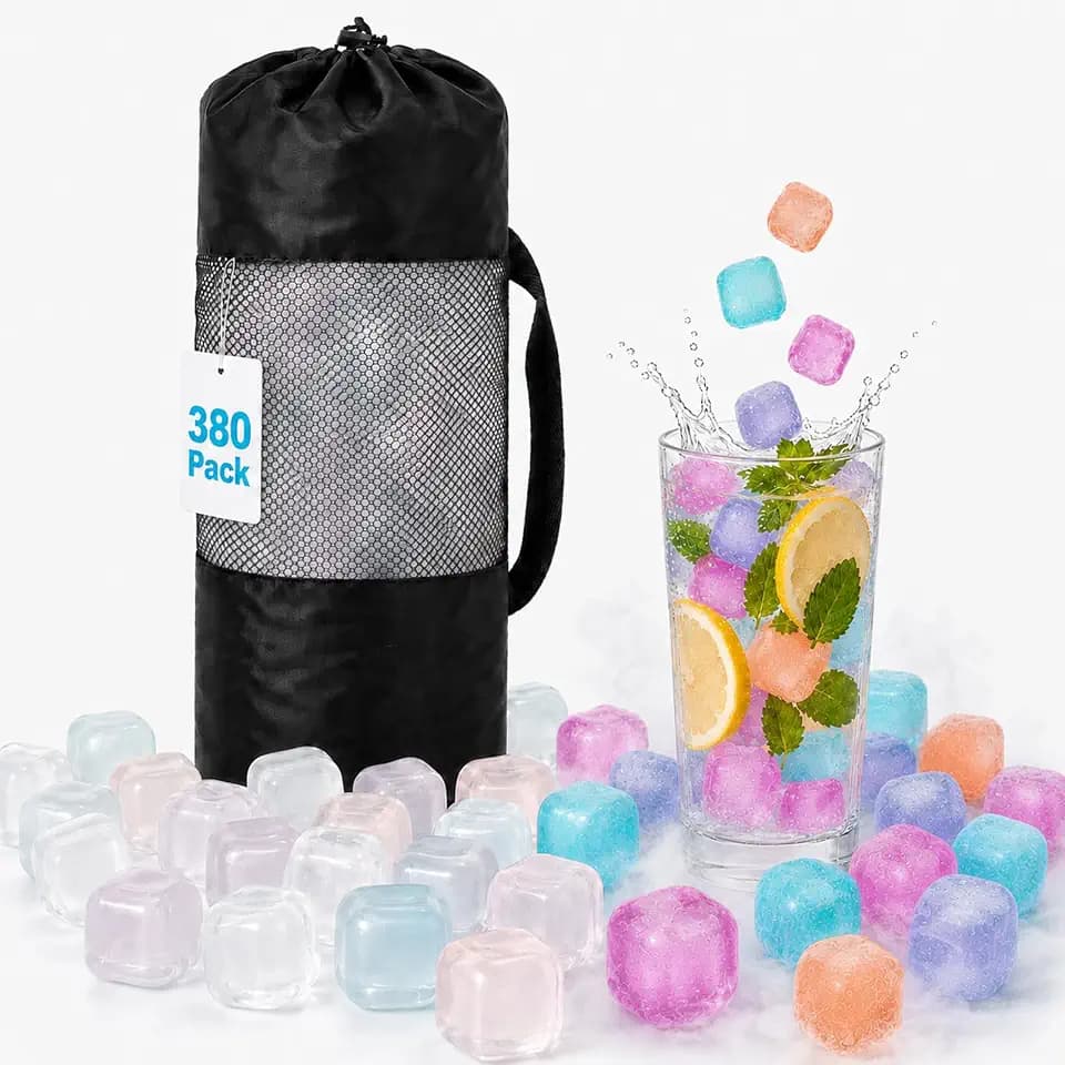 Reusable Ice Cubes for Drinks, Color-changing, Square, 380 Pack