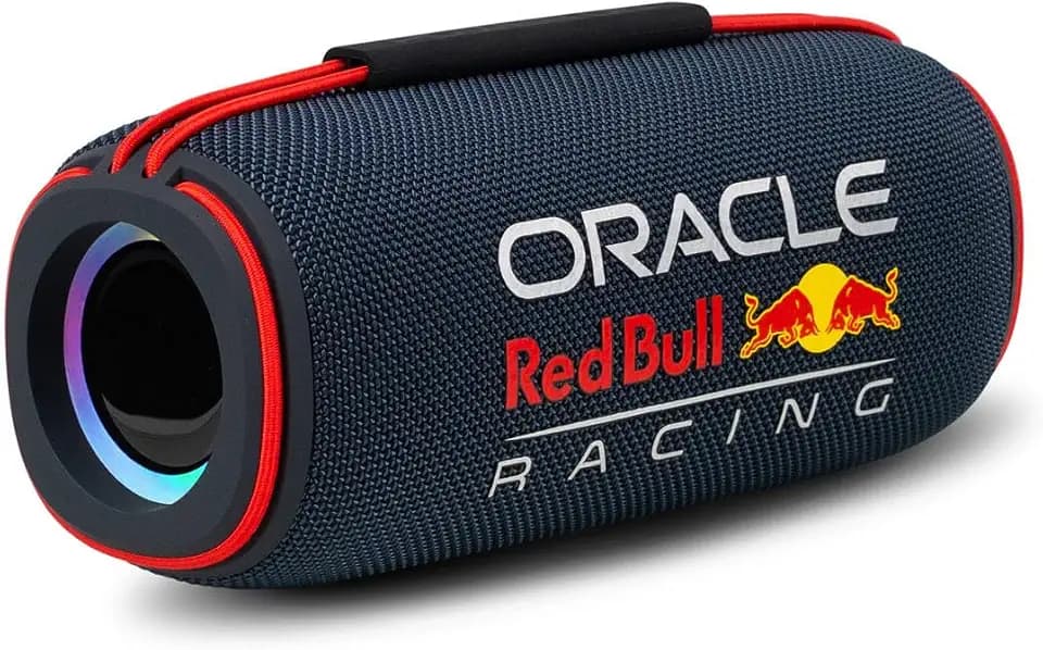 Red Bull Racing Bluetooth Lautsprecher RB-SK420 mit 48W Power, LED Lichteffekten, USB/TF/AUX, tragbar mit Tragegriff, kabellos, Party Speaker mit Akku 8h Spielzeit, TWS Funktion, USB-C Ladeanschluss