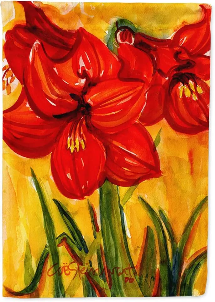 Caroline's Treasures 6067GF Flower - Amaryllis Garden Flag Mailbox Flag Decorative Yard Flag Banner Outside Patio Artwork Yard Flower Beds, Garden Size, Multicolor
