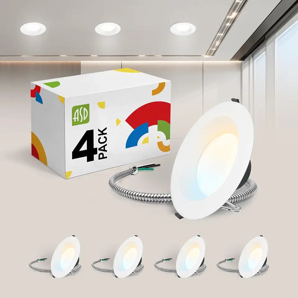 ASD 4 Pack 8 Inch Commercial Canless LED Downlight
