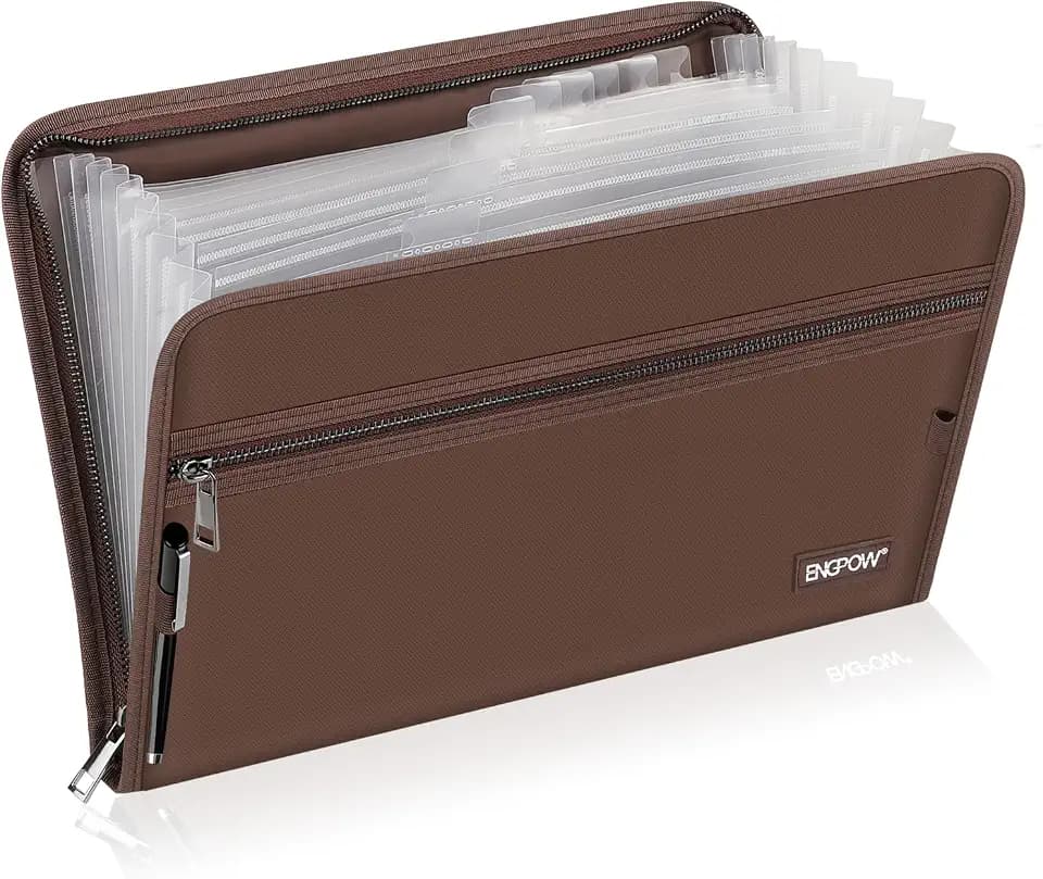 ENGPOW Expanding File Folder,Fireproof 13 Pockets Document Organizer Bag