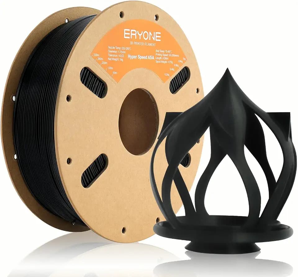 ERYONE ASA Filament 1.75mm UV&Weather Resistant, HS ASA 3D Printing Filament Perfect for Printing Outdoor Functional Parts, 1kg (2.2 lbs)/Spool, Black