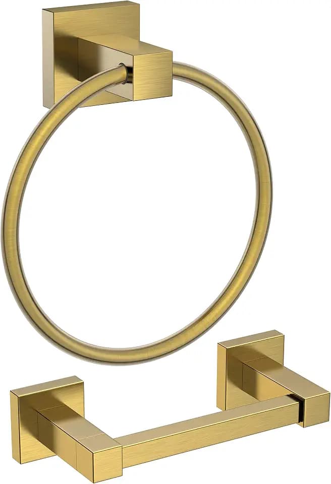 FORIOUS Toilet Paper Holder and Towel Ring Set, Bathroom Accessories Set