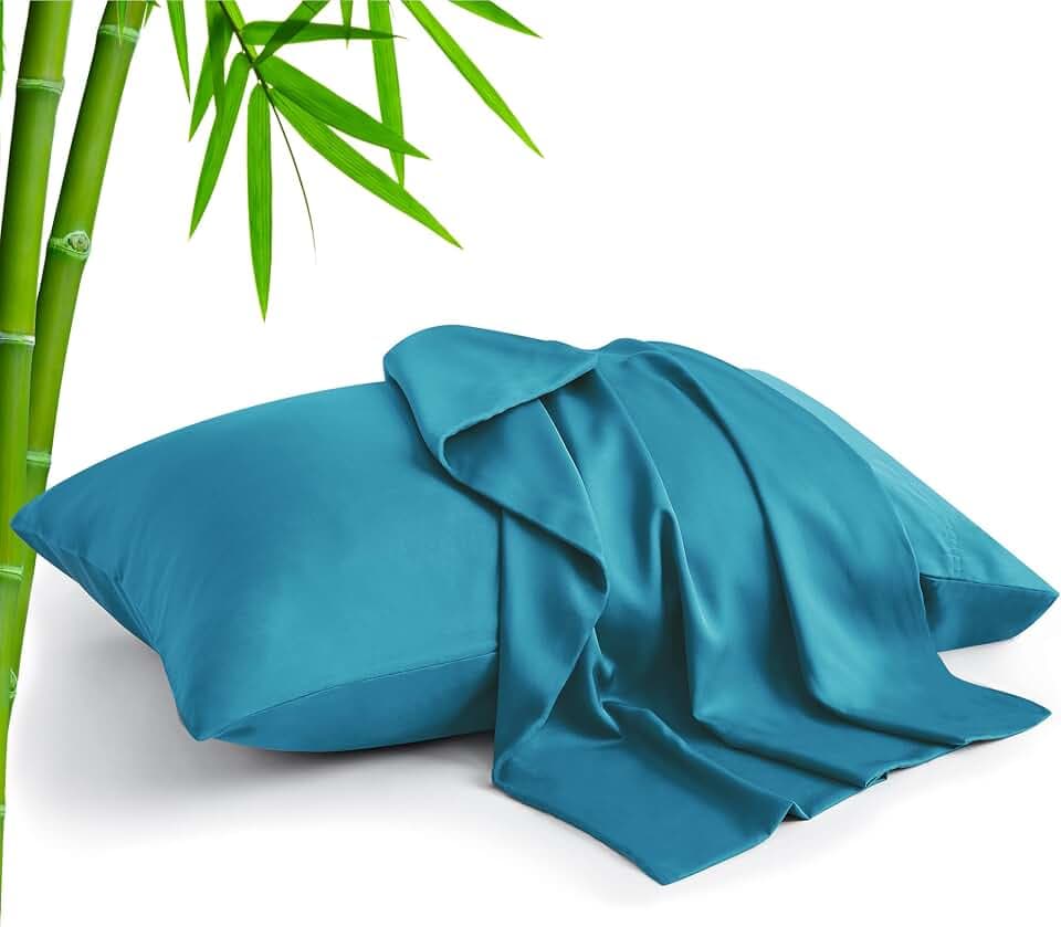 BEDELITE King Pillow Cases Set of 2, Rayon Derived from Bamboo, Teal