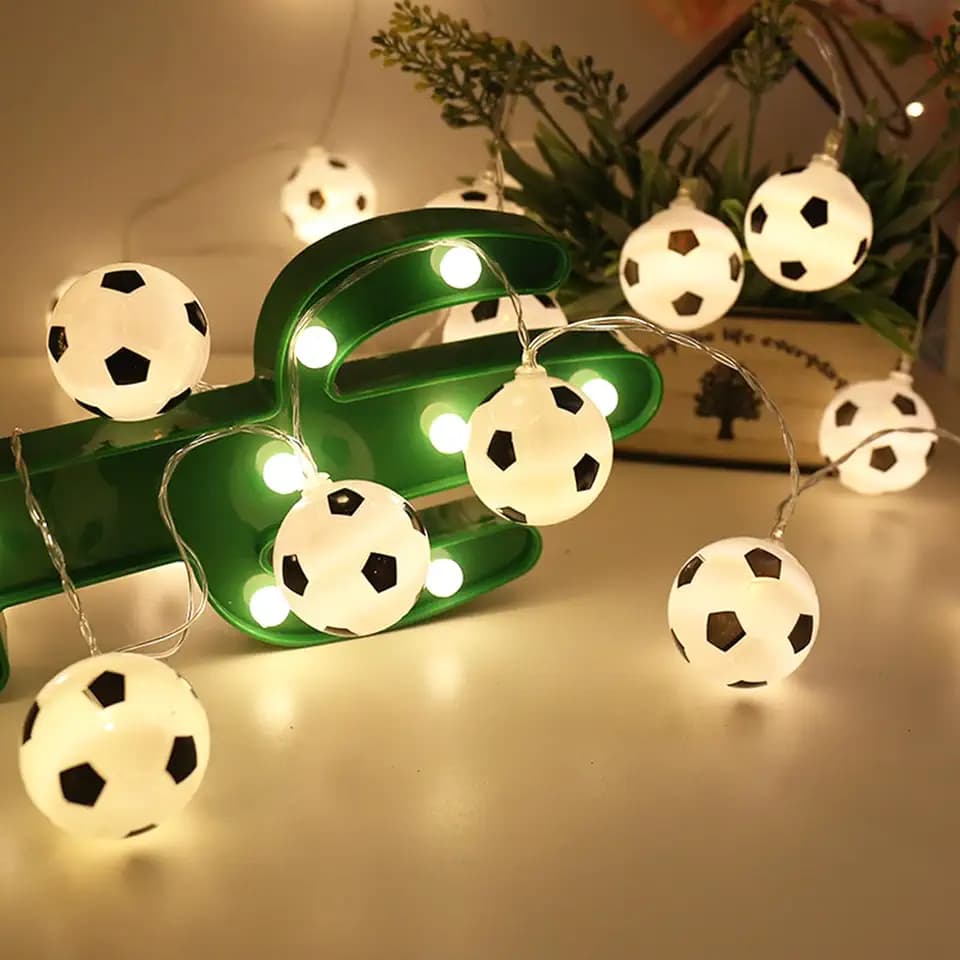 Soccer Ball String Lights, 20 LED, 10ft, Warm White